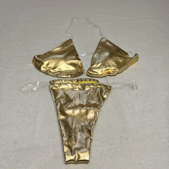 Bundle Of 2 Set Metallic Silver and Gold Women’s Bikini Beach. - Picture 6 of 8